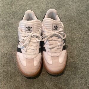 Adidas White and Black SAMBA WITH GUM SOLES  Retro-Inspired Design